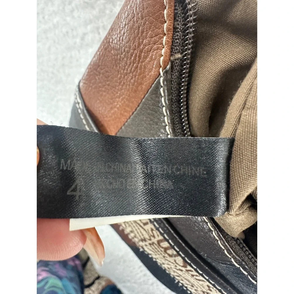 Stone Mountain‎ Patchwork Shoulder Bag Crossbody Brown Leather Purse Small